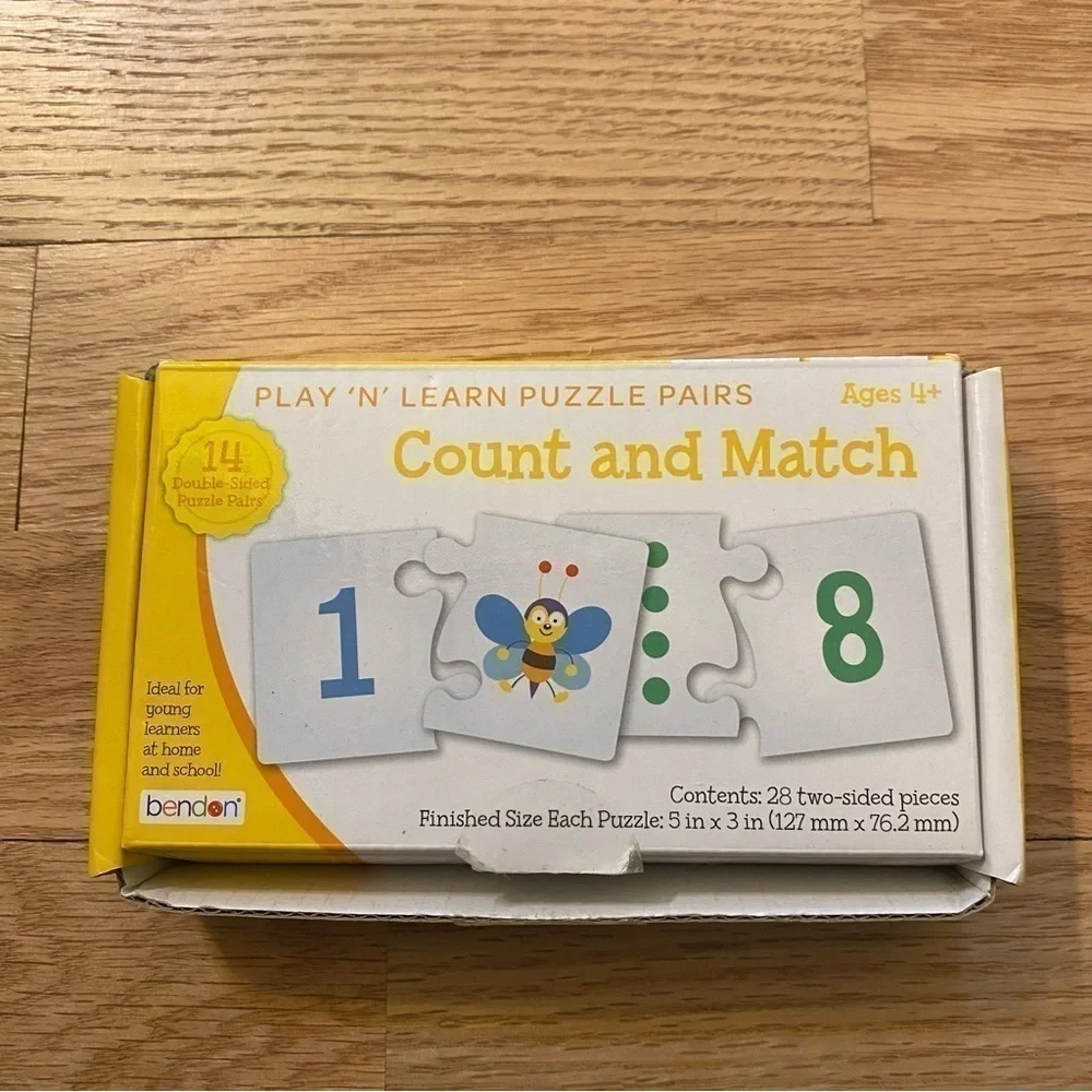 Number Counting Puzzle Play N’ Learn Count and Match